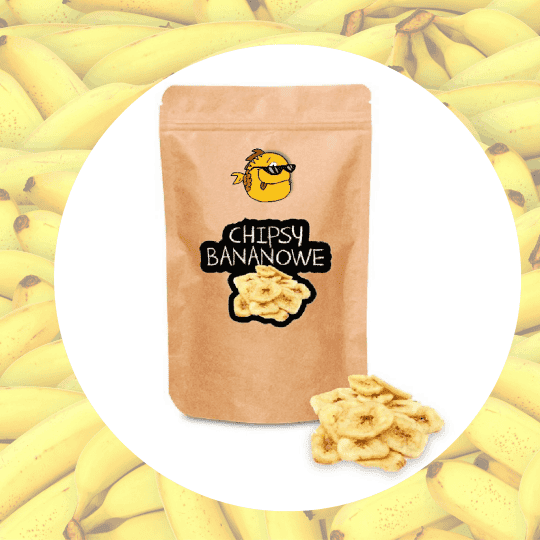 chipsy bananowe vege z logo dla firm, słodycze b2b