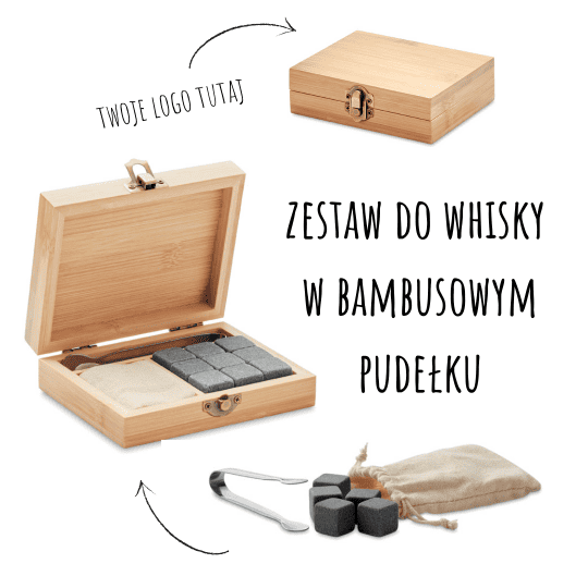 zestaw do whisky w bambusowym pudełku