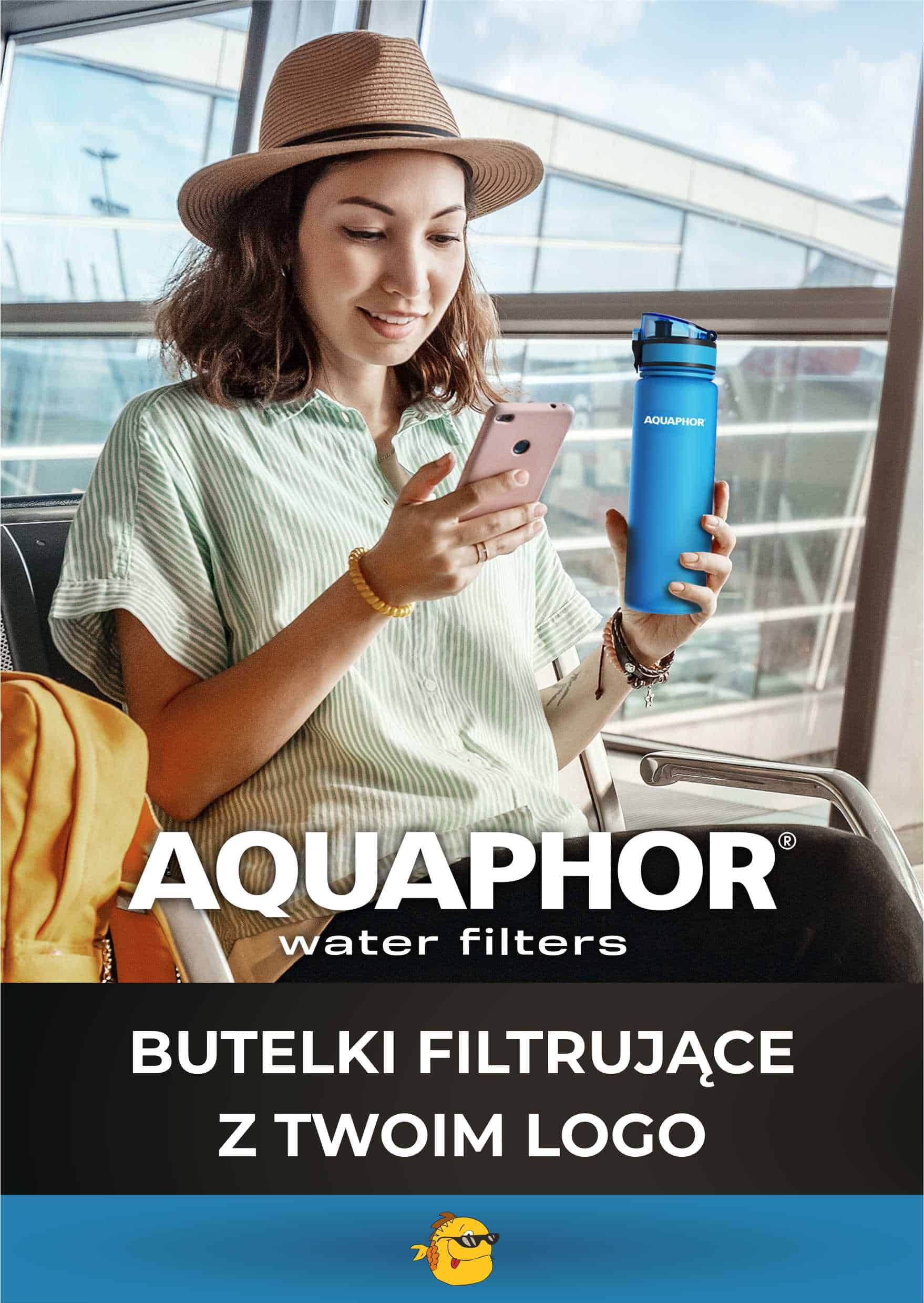 Butelki z wymiennym filtrem marki Aquaphor. Dowolne kolory i znakowanie
