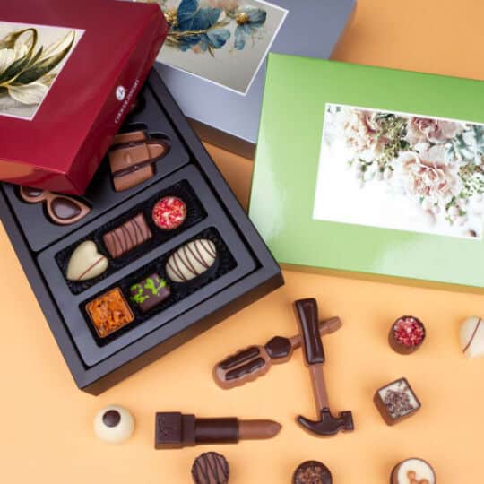 czekoladki reklamowe z logo, czekoladki w kształcie kosmetyków