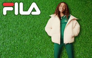 fila kurtki z nadrukiem