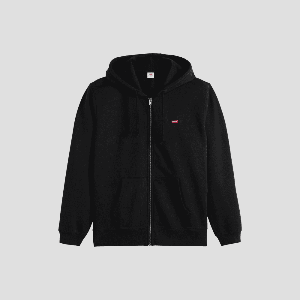 Męska czarna bluza z kapturem Levi’s® Hayes Boxy jako nowoczesna odzież firmowa premium dla organizacji